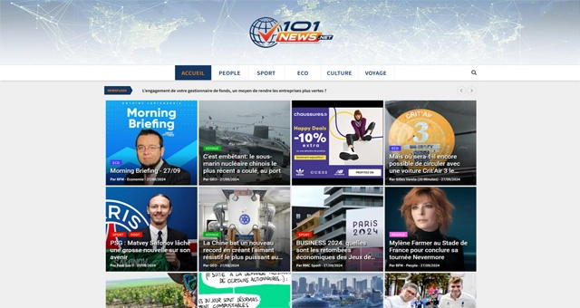 Aperçu du site web : 101news