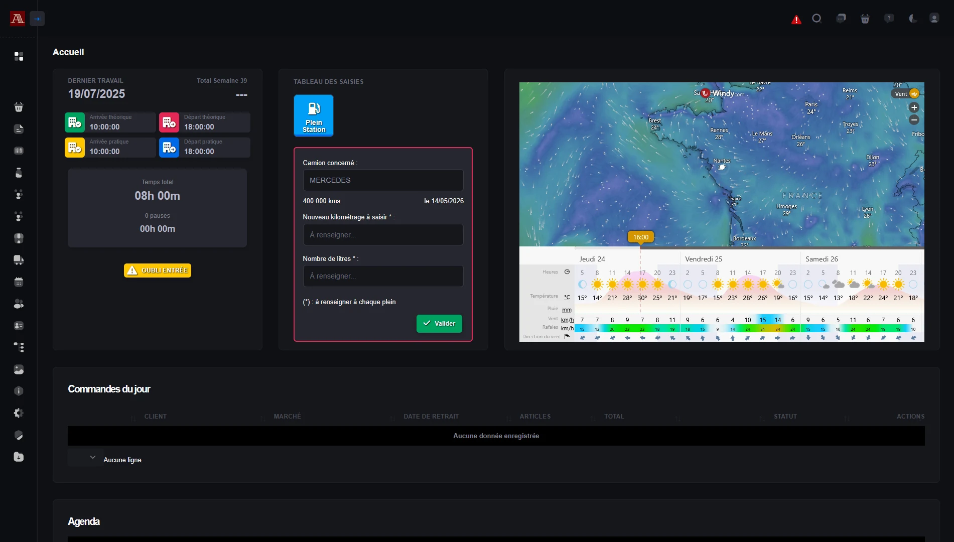 Capture du logiciel applicatif : CRM métier sur mesure