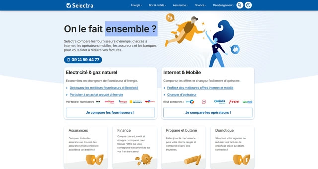 Aperçu du site web : Selectra